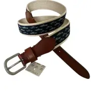 NWT Crewcuts Canvas & Leather Car Print Belt Boys XL