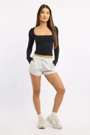 Grey Track Shorts Elasticated Waist - Size 12M, Women's Track Short
