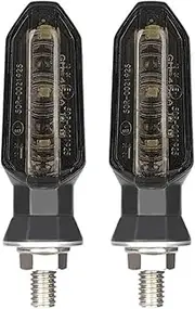 LED Indicator Blinkers Amber Lamp Accessories NLperal Motorcycle 12V LED Turn Signal Lights MI&NI Amber Flashing Blinker Turn Signal Lamp(Black Shell 2pcs)