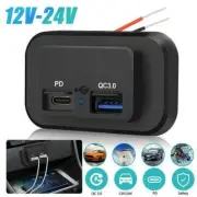 PD Type C USB Port Car Socket Power Outlet Panel Waterproof T0O6