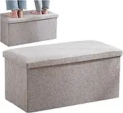FTYWKXJVR Foldable Ottoman Bench Fit for Seat Multifunctional Shoe Changing Stool Cotton Linen Rest Stool Rectangular Storage Bin Box