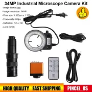 34MP Industrial Microscope Camera Kit HDMI 2K 1080P 60FPS with 180X C-Mount Lens
