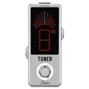 Rowin High Precision Guitar Chromatic Tuner Pedal Ture Bypass Silver Tuner
