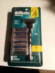 Gillette Mach3 Razor Handle + 5 Cartridges | NEW Sealed