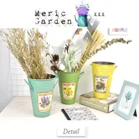 在飛比找PChome24h購物優惠-【Meric Garden】創意仿舊復古雜貨風鐵藝裝飾花器/