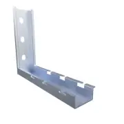 NavePoint 7/8" Electro Zinc Plated Wire Mesh Cable Tray L-Shaped Wall Bracket -
