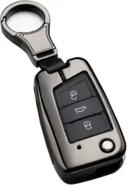 Stylish Key Fob Cover Fit for VW Flip Key Case Key Protector Metal Key Shell