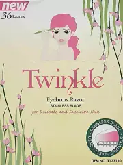 Twinkle Mini Eyebrow Razor Stainless Blade Delicate & Sensitive Skin 36 Razors