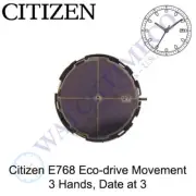 Genuine Citizen E768 Watch Movement Eco-Drive 3 Hands, Date at 3 Solar