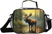 Water Moose Forest Insulated Lunch Box for Women Men - Ideal for Work, Picnics - Includes Adjustable Shoulder Strap