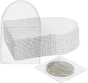 80 Pcs Single Pocket Coin Sleeves - Plastic Holders for Collectors, Clear Small