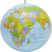 Inflatable Globes World Map Globe Ball, PVC Inflatable Blow Up Globe Atlas World Map Earth Educational, Inflatable Earth Blow Up Beach Ball For Beach Playing, Teaching (uninflated)