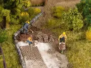 Noch 14227 Ho Scale Concrete Blocks with Stones (Laser-Cut)