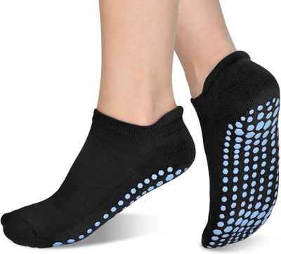 Pilates Socks with Grips for Women 1-3 Pairs Yoga Barre Ballet Dance Non Slip Cr