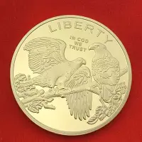 在飛比找Yahoo!奇摩拍賣優惠-特價！瘋搶 美國雙鷹雕金幣硬幣 收藏動物紀念幣幸運牙仙子金幣