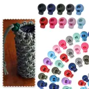 Adjustable Round Toggle Stopper Spring Loaded Rope Lanyard Cord Locks 100Pcs