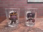 Marvel Collectors Corp Thanos & Captain American Toothpick Holder Shot Glass Set