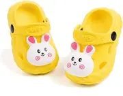 [Casazoe] Toddler Boys Girls Garden Clogs Little Kids Slip On Water Sandals Cute Cartoon Bunny Patterns EVA Clogs Slipper Slides Lightweight Outdoor Summer Infant Children Beach Pool Play Shoes