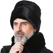 [PETOOF] Winter Hat Beanie Hat Men Winter Trapper Hat，Russian Ushanka Hat Warm Cap for Skiing Hunting Cycling Cap