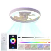 20" Ceiling Fan with LED RGB Light, Low Profile Ceiling Fans with Lights Remo...