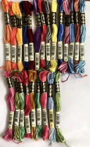 23 threads of DMC VARIEGATED COTTON embroidery floss, 8m, mixed colours. bag M