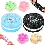 IKOPFLN Pack of 6 Biscuit Stress Relief Toy, Squishy Toy, Soft Squeeze Biscuit Toys, Sensory Squeeze Toy for Autism, Play Accessories, Cat Paws Squishy