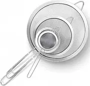 Billord Fine Mesh Strainer - Set of 4 Food Colanders, Premium Stainless Steel Sieve Strainers with Sturdy Handle, Mini Small Medium Large Size Sifters for Kitchen, Rice, Juice, Food,Pasta,Flour,Baking