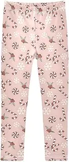 [Joisal] Sweet Candy Cane Pink Legging for Girls, Comfy for Girls Yoga Leggings, 4-10T