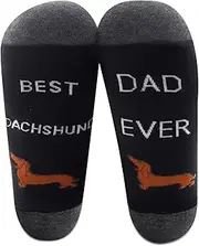 [MBMSO] 2 Pairs Dachshund Dad Socks - Best Dad Ever Funny Gifts for Men
