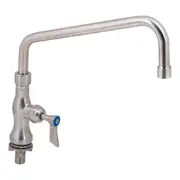 3Monkeez Stainless Steel Single Hob Mount Tap Body with Single Control and 12" Spout - Taps and Rinse Jets (T-3MSH12) - T-3MSH12