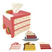 Herrschners® Cake Slice Tissue Box & Coasters with Holder Set Plastic Canvas