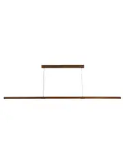 Alby 2.2m LED Colour-Shifting Pendant in Walnut with Bronze Details