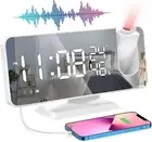 Projection Digital Alarm Clock for Bedroom, FM Radio Alarm Clock, Dual Alarm