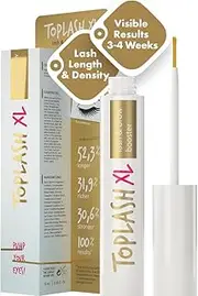 [Toplash] XL Lash and Brow Booster, Growth Serum with Eyelash and Eyebrow Enhancer, Promotes Stronger, Thicker, Healthier Lashes with Botanicals and Peptides