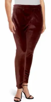 NYDJ Ami Skinny Leg Velvet Pants Deep Currante NWT $154
