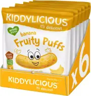 Kiddylicious Gluten-Free Banana Fruity Puffs, 10G (Pack of 6)