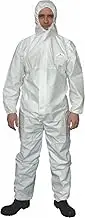 HAZMAT SUIT Coverall Overall Microporous Laminated Full Body Protective,Heavy-Duty Protective Suits Chemical Protection Elastic Wrists, Ankles and Hood Cleaning Medical Painting Demolition
