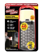 As Seen On TV Battery Daddy Ultra-Bright Lantern +Battery Storage Holds 42!