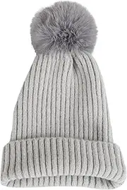 [Generic] Baby Girl Hat Baby Winter Hat Toddler Cartoon Beaniess Hats Girl Boy Pompom Beaniess for Kids Knit Warm Earflap Caps Trapper Hat Girls
