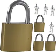 Hoement Elegant Metal Padlock Set 4pcs Keys for Locker Cabinet Suitcase Travel Diary Jewelry Box Lock