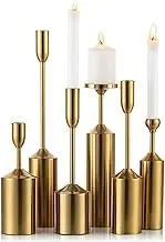 Tall Candlestick Holders for Taper Candles Decorative Candle Holder Set of 6, Gold Finish for Wedding Candle Centerpiece Party Recption Tabletop Decor Luxury Home Decor