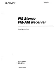 Sony STR-DE335 Amplifier / Receiver Owners Instruction Manual Printed or PDF