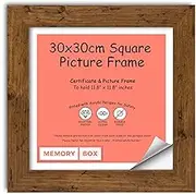 30 x 30cm Square Rustic Photo Frame, Picture Frame, Document frame, Certificate Frame, Wall Mountable & Freestanding - 11.8" x 11.8" (30 x 30cm) Rustic