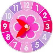 Toyvian 2pcs Wooden Clock Learning Toy Educational Clock for Boys and Girls Whale Flower Styles Cognitive Development Toy for Boys Girls Fun Interactive