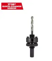 Milwaukee 49-56-7055 (7/16") Quick Change Large Hole Saw Arbor W/Pilot Drill Bit
