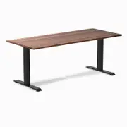 Desky Fixed Height Walnut Hardwood Desk 1800x750mm Matte Black Leg
