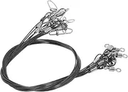 Fishing Wire Leaders with Swivels 10Pcs 50cm Fishing Line Leaders Easy to Use, Convenient to Carry, Ideal for Enthusiasts