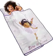 EVERYDAY KIDS Toddler Nap Mat with Removable Pillow - Rollup and Close with Velcro Straps, Carry Handle, Soft Microfiber for Preschool, Daycare, Kindergarten Sleeping Bag