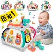 Baby Toys 6-12 Months 15-in-1 Activity Cube, 1 Year Old Baby Toys for 1 + Year