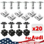 20 For Audi VW Skoda Under Engine Cover Undertray Fitting Clips Kit Metal Screw (for: Audi)